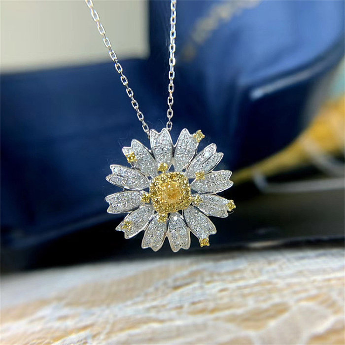 Women's Yellow Diamond Daisy necklace