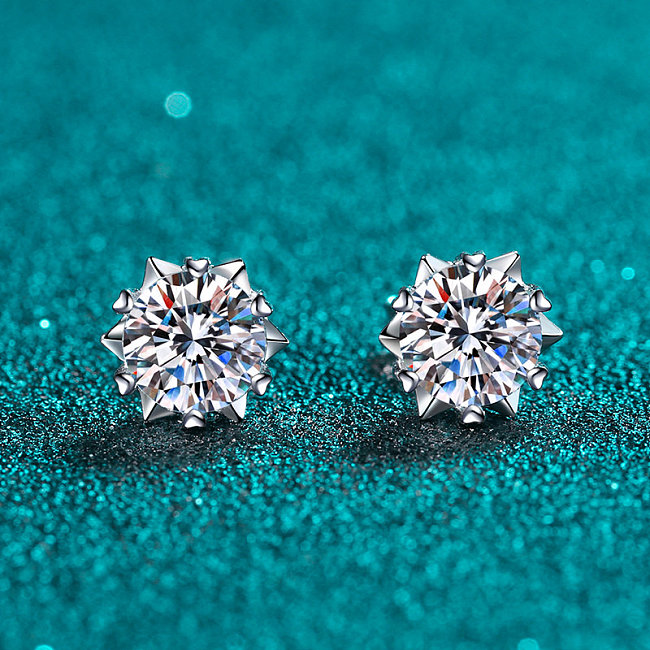 diamond snowflake earrings for women
