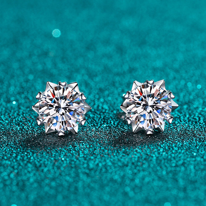 Diamant-Schneeflocke-Ohrringe für Frauen
