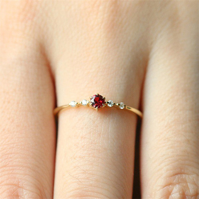 Fine gold engagement rings with ruby for women