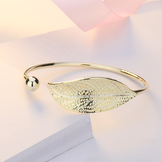 pulsera de hoja de oro de moda para mujer