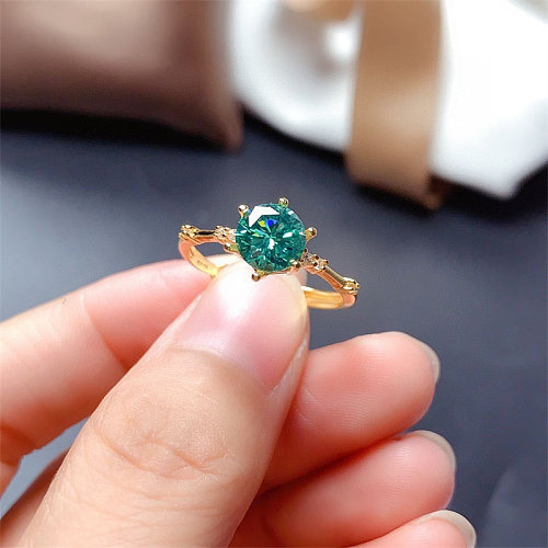 bonitos anillos de moissanita verde para dama