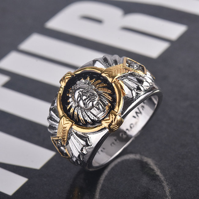 fashion hip pop silver plated antique rings for men
