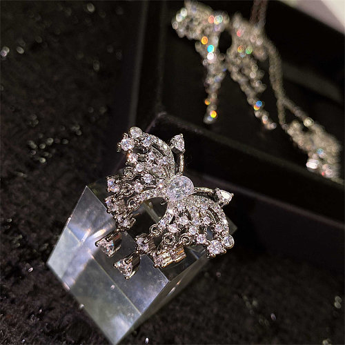 anéis de borboleta de diamante da moda para mulheres