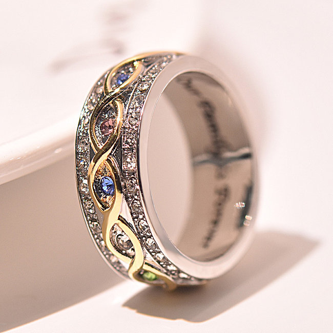 anillos de oro de 18k de lujo con diamantes brillantes para bodas