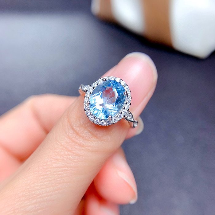 ruby aquamarine amethyst natural crystal rings for women