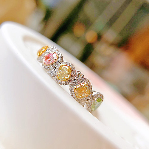 anéis de luxo de pedras coloridas naturais para mulheres