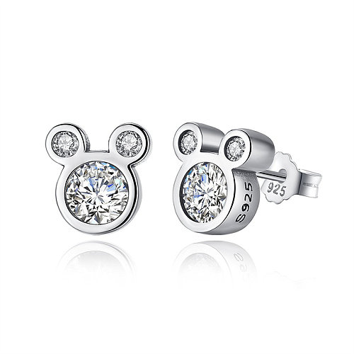 pendientes de mickey mouse de diamantes brillantes de moda para mujer