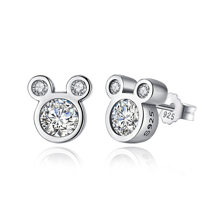 Mode funkelnde Diamant-Micky-Maus-Ohrringe für Frauen