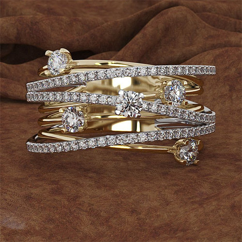 schöner Zirkon-Diamant-Goldring für Frauen
