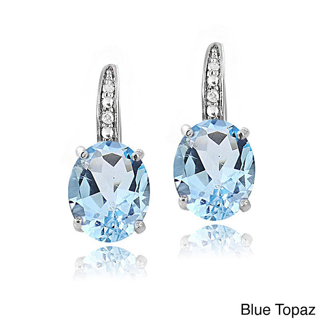 einfache aquamarinblaue Ohrringe für Frauen