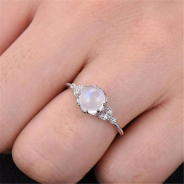 18k rose gold white stone diamond ring for women