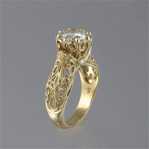 hermosos anillos de oro de 18k con diamantes para fiestas o eventos