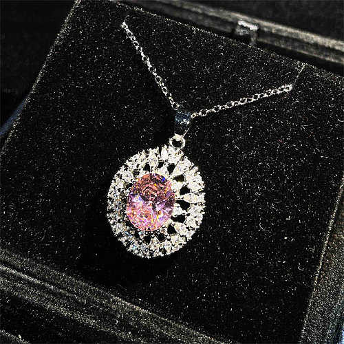 Collier femme diamant quartz rose