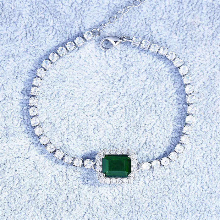 pulseira de esmeralda natural com diamantes para mulheres