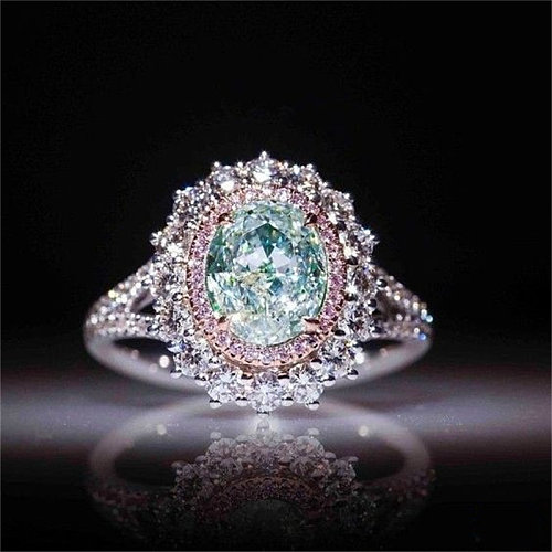 hermosos anillos de aguamarina con diamantes para mujer