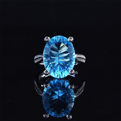 natural aquamarine adjustable rings for women