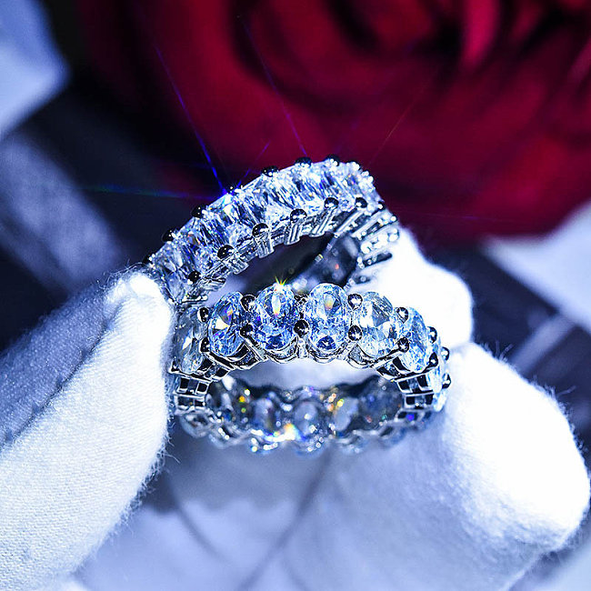 bonitos anillos de moda de corte esmeralda para mujer