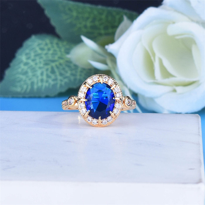 Blauer Topas verstellbare Diamanten Eheringe für Frauen