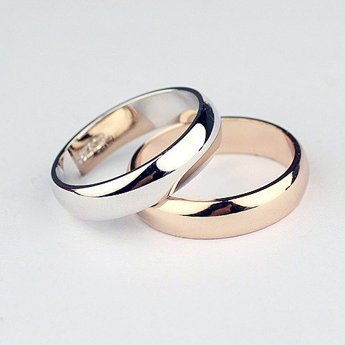 anillos de compromiso de oro rosa de moda simple para mujer
