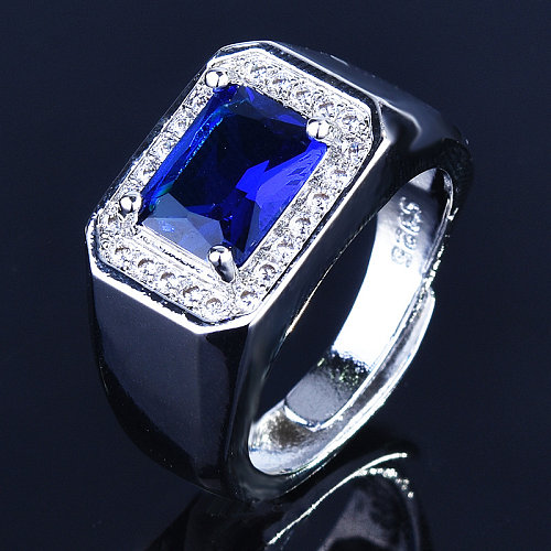 sapphire emerald adjustable rings for men