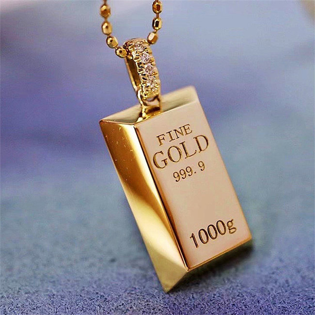 collar de cubo pequeño para mujer chapado en oro de 18k personalizado