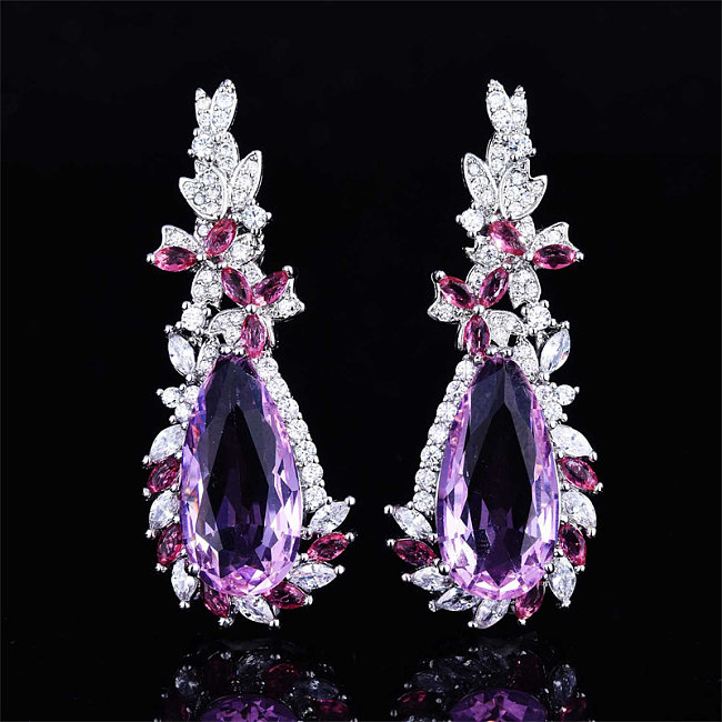 beautiful amethyst earrings with diamonds