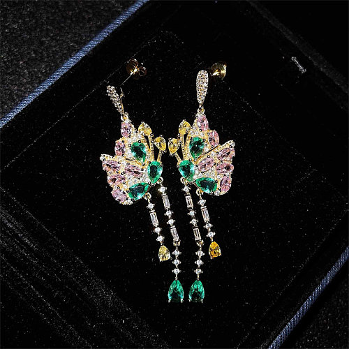 emerald rose quartz butterfly wing earrings for women