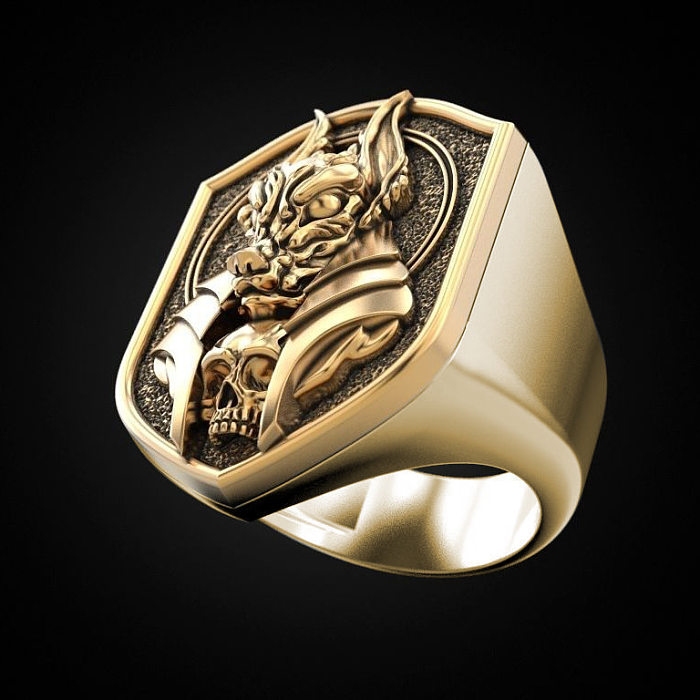 anéis de homens egípcios antigos de ouro 18k personalizados