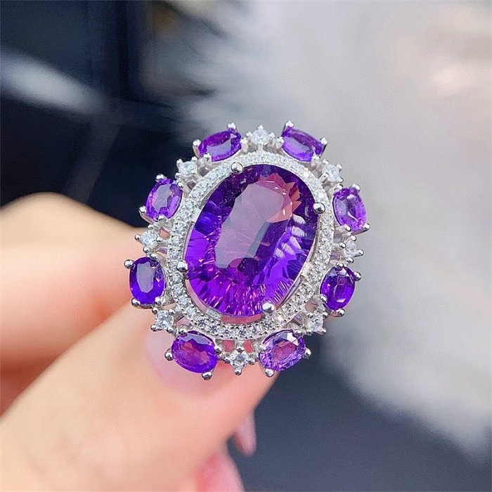 natural amethyst adjustable rings luxuries for women