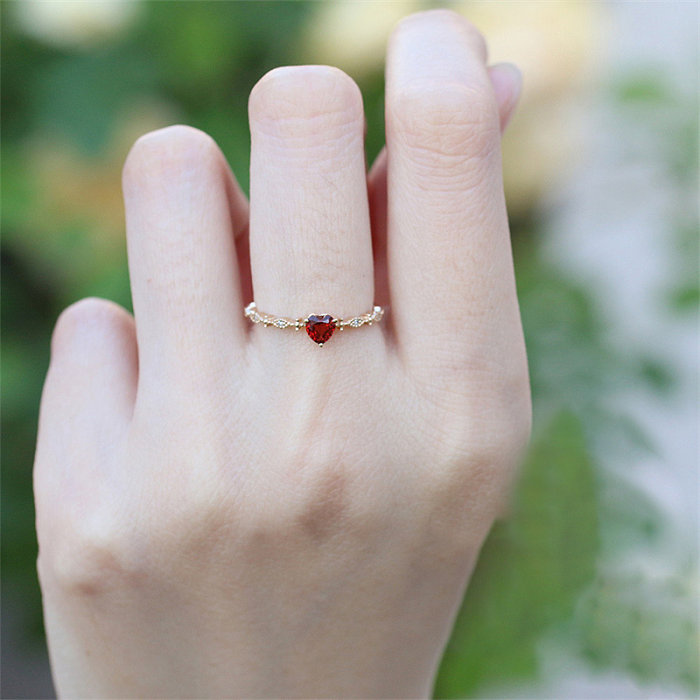 Anéis de ouro fino com rubi para casamento feminino