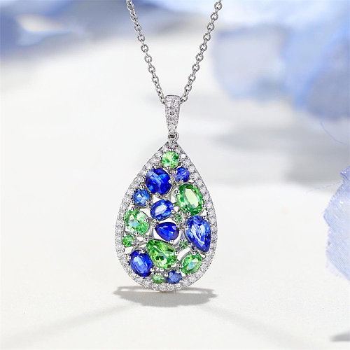 Women's Diamond Sapphire Emerald necklace