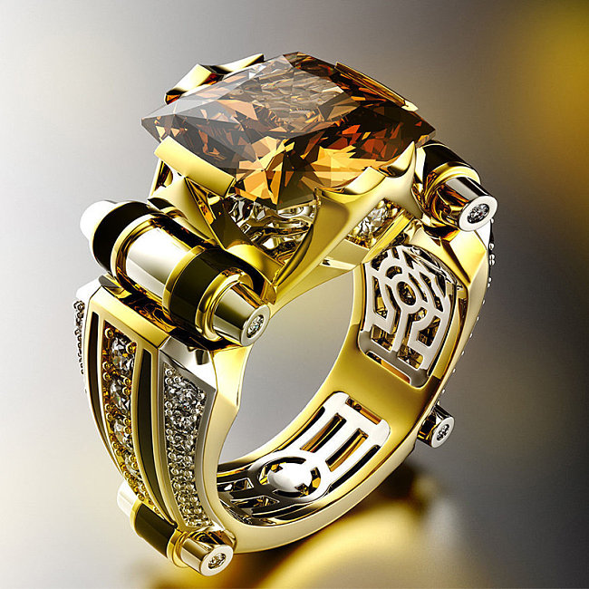anillo de oro rosa y negro personalizado para hombre