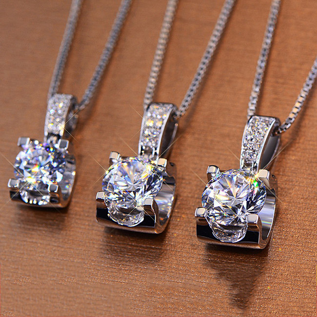 colgante de diamante brillante de lujo de 2k para mujer