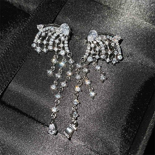 fashion diamond butterfly earrings for women
