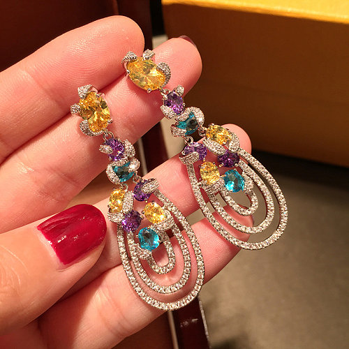 beautiful colored earrings with gemstones for women