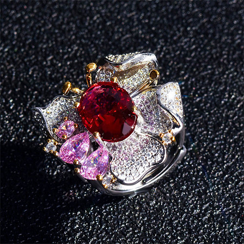 beautiful rose quartz ruby red diamond butterfly ring for women
