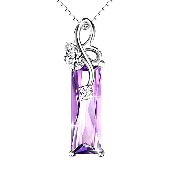 silver plated necklaces with amethyst for women