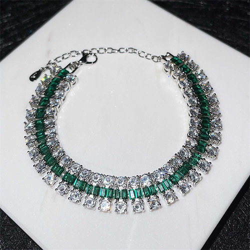emerald zircon adjustable bracelets for women