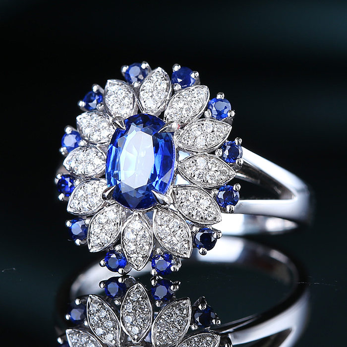 lindos anéis de diamante de safira para mulheres