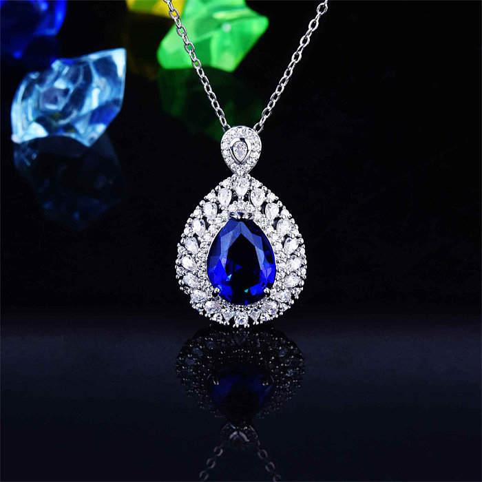 pretty natural sapphire diamond fashion necklaces for women
