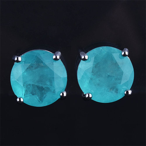 personalisierte blaue Paraíba-Ohrringe für Frauen