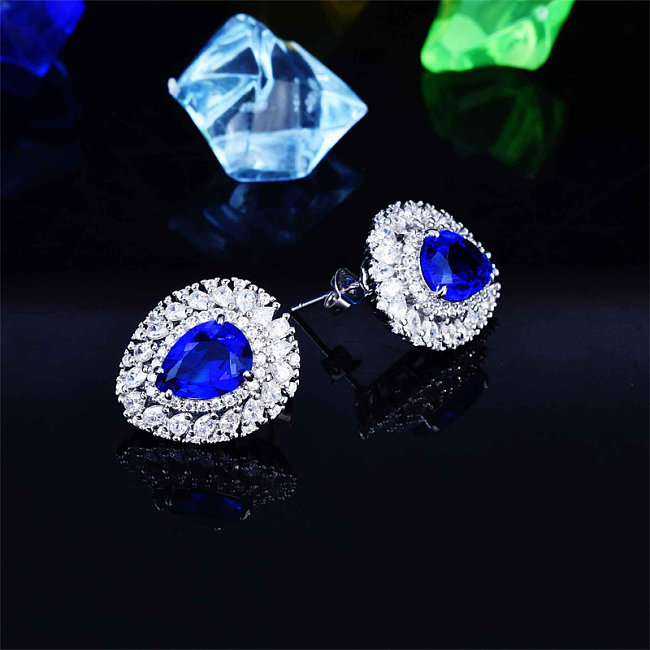 pretty natural sapphire diamond fashion earrings for women