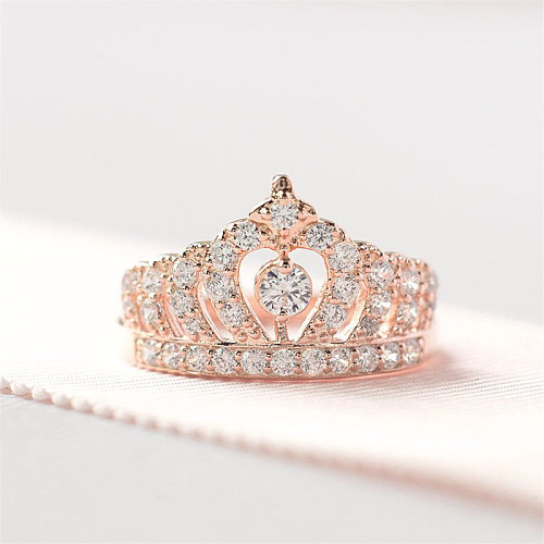 anéis de noivado de ouro rosa 18k fashion para mulheres