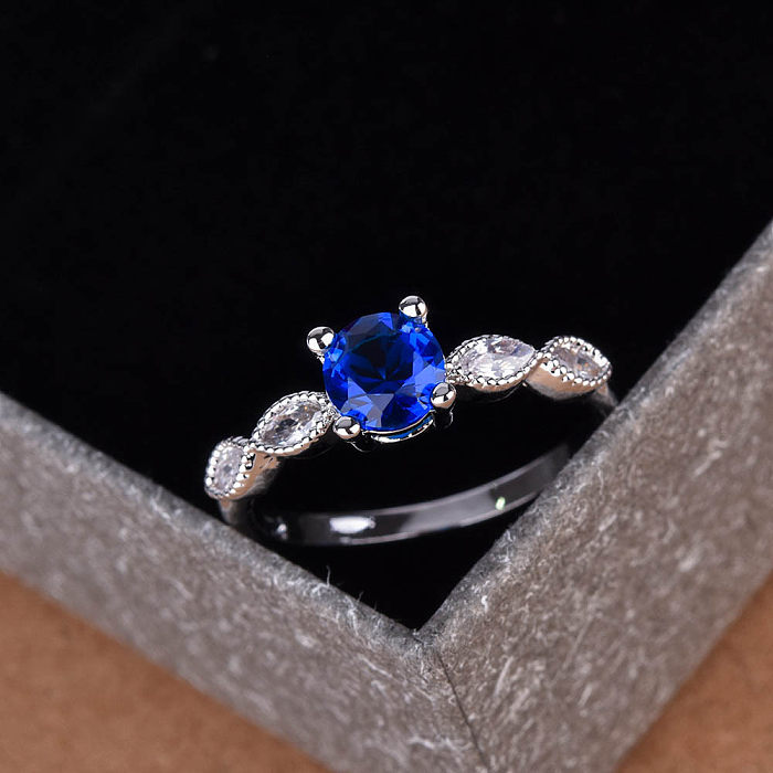 simple fashion aquamarine rings for women