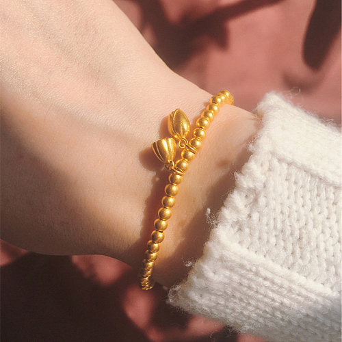 bracelets lotus avec boules dorées pour femme et homme
