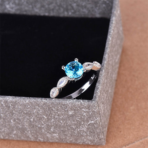simple fashion aquamarine rings for women