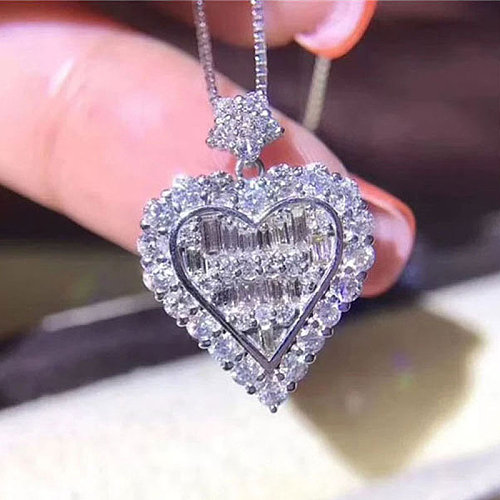 cute diamond heart necklaces for women