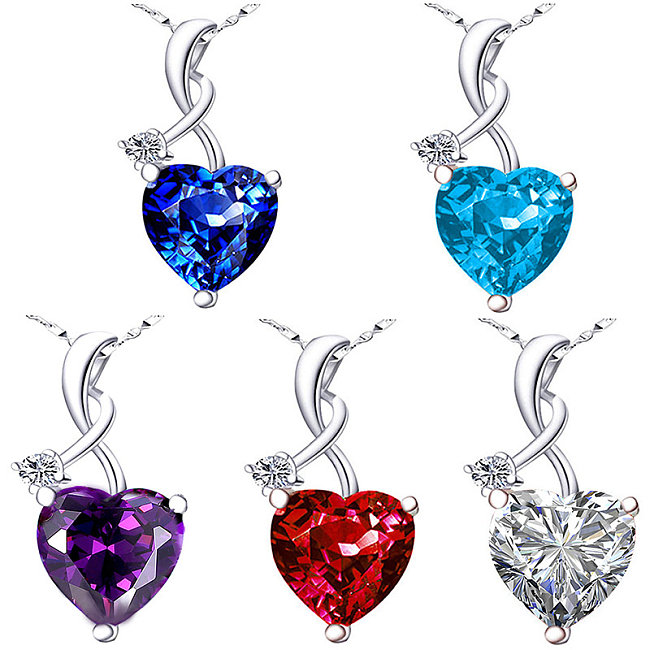 beautiful silver plated necklaces with colored gemstones for women