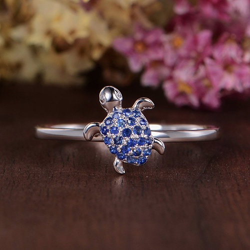 simple turtle rings with sapphire for parties or events